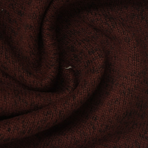 Dark Red Marl Chunky Knit, Polyester, 290 gsm
