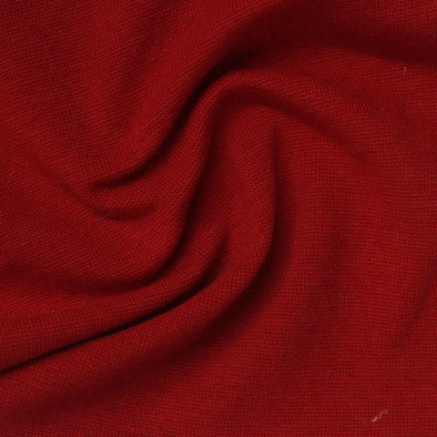 Cotton Polyester Stretch Rib Knit Fabric, 300 gsm, 178 cm — Red
