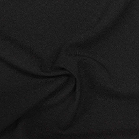 Polyester Viscose Stretch Woven Fabric, 216 gsm — Black