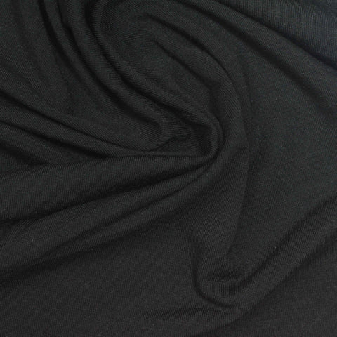 Modal Stretch Jersey Knit Fabric, 190 gsm, 148 cm — Black