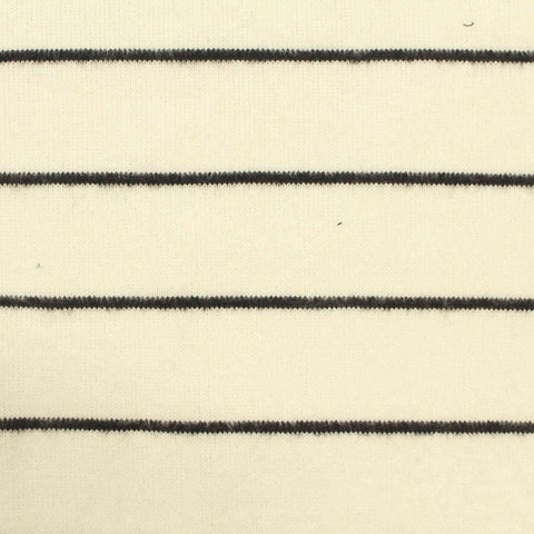 Black Horizontal-Stripe Chunky Knit, Poly-Viscose, 221 gsm