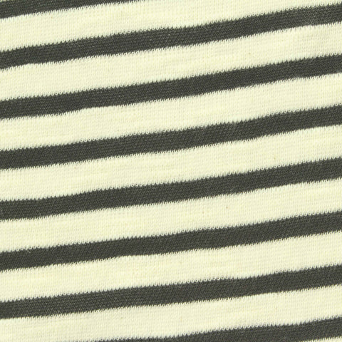 Black Horizontal-Stripe Rib Knit, Cotton-Poly, 110 gsm