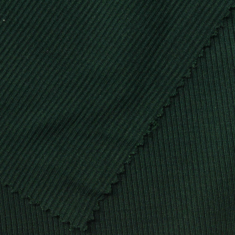 Polyester Stretch Rib Knit Fabric, 420 gsm, 120 cm — Green