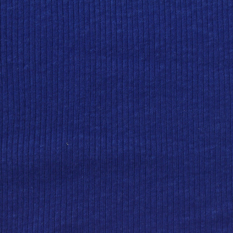 Cotton Polyester Rib Knit Fabric, 130 gsm, 164 cm — Blue