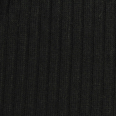 Black Ribbed Rib Knit, Poly-Viscose