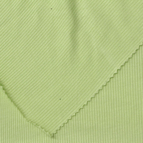 Light Green Ribbed Rib Knit, Viscose