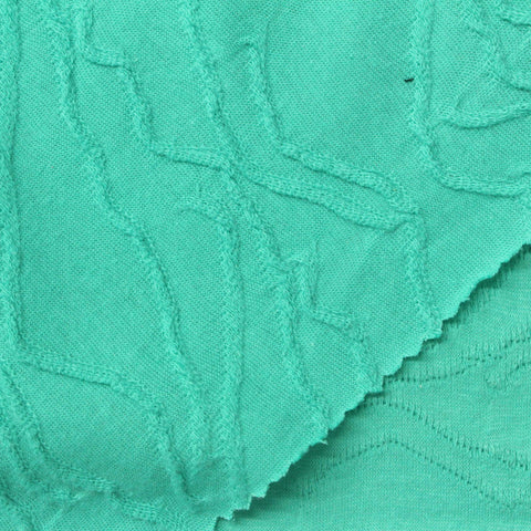 Teal Tone-on-Tone Jacquard, Cotton-Poly, 170 gsm