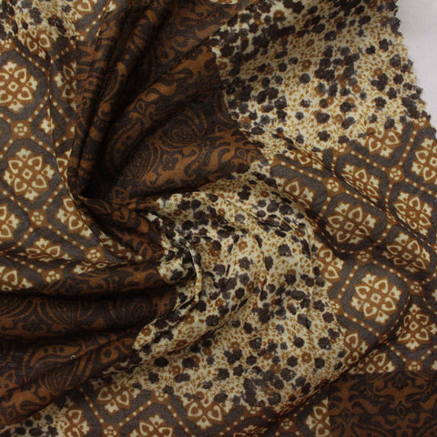 Brown Patchwork Knit, Polyester