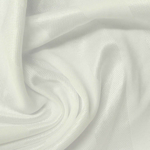Cream Vertical-Stripe Interlock Knit, Polyester, 185 gsm