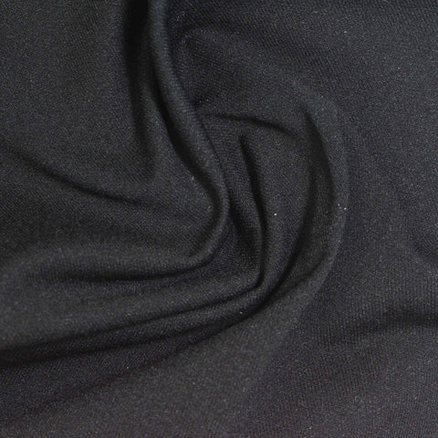 100% Polyester French Terry Fabric, 200 gsm, 190 cm — Black
