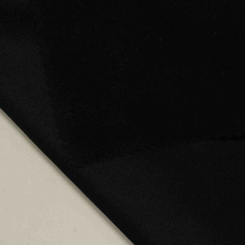 Brushed Polyester Stretch Knit Fabric, 190 gsm, 175 cm — Black
