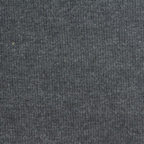 Dark Grey Marl Rib Knit, Poly-Cotton, 410 gsm