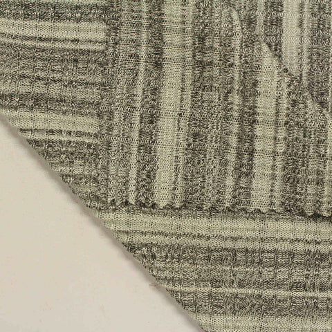 Light Beige Vertical-Stripe Rib Knit, Polyester