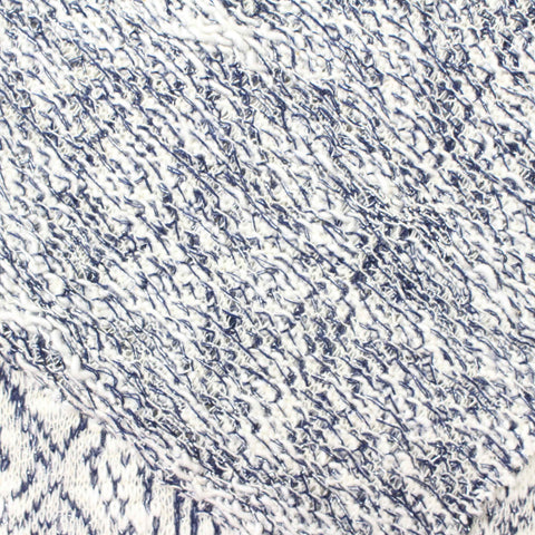 White Geometric Jacquard, Cotton-Poly, 250 gsm