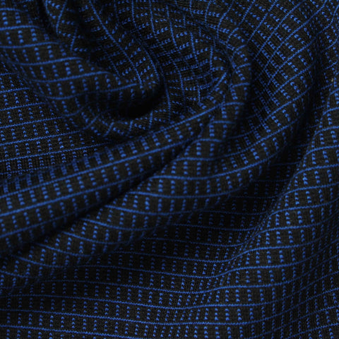 Blue Dash Jacquard, Viscose-Poly