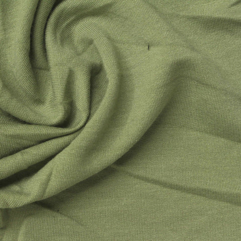 Polyester Viscose Stretch French Terry Fabric, 200 gsm, 170 cm — Green