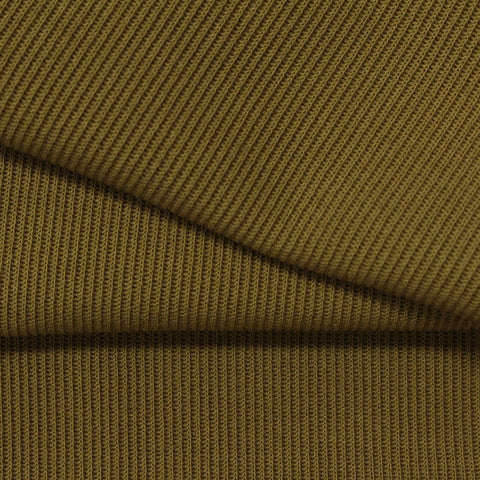 Polyester Stretch Rib Knit Fabric, 355 gsm, 165 cm — Khaki