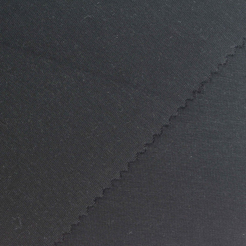 Cotton Stretch Scuba Knit Fabric, 400 gsm, 155 cm — Black