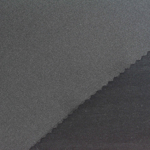 Viscose Polyester Stretch Scuba Knit Fabric, 219 gsm, 162 cm — Black