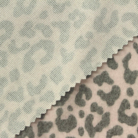 Grey Leopard Chunky Knit, Poly-Viscose
