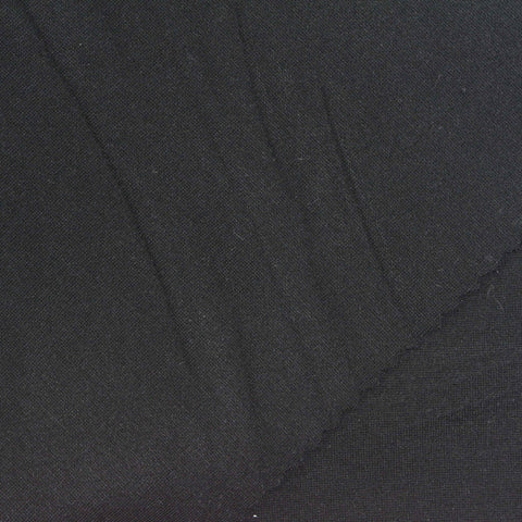 Viscose Nylon Stretch Ponte Knit Fabric, 335 gsm, 160 cm — Black