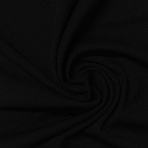 100% Polyester Interlock Knit Fabric, 240 gsm, 145 cm — Black