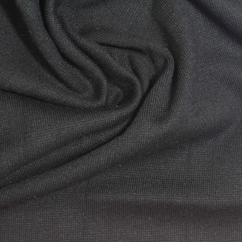 Charcoal Ribbed Rib Knit, Poly-Viscose