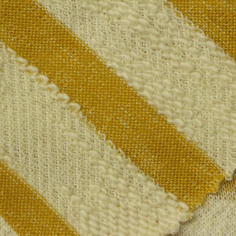 Yellow Horizontal-Stripe French Terry, Cotton-Poly, 271 gsm