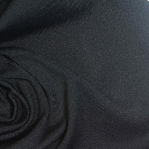 Polyester Stretch Sateen Fabric, 280 gsm, 150 cm — Black, ref EF-266357