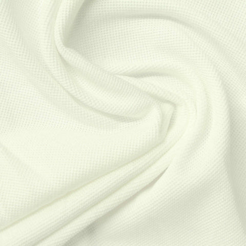 Cotton Modal Piqué Knit Fabric, 260 gsm, 175 cm — White