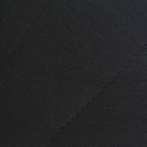 Viscose Nylon Stretch Ponte Knit Fabric, 320 gsm, 160 cm — Black
