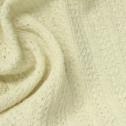 Beige Openwork Rib Knit, Poly-Cotton