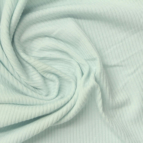 Viscose Stretch Rib Knit Fabric, 222 gsm, 166 cm — Green