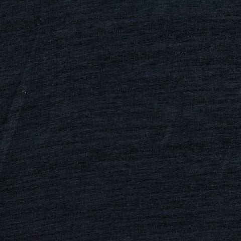 Dark Blue Heathered-Marl Jersey Knit, Poly-Cotton