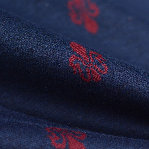 Jacquard Polyester Viscose Knit Fabric, 435 gsm, 150 cm — Navy