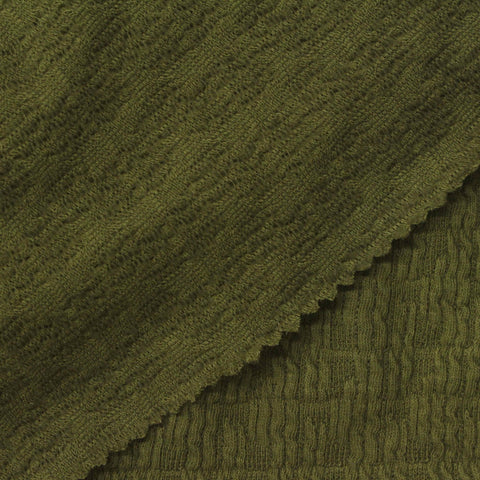 Cotton Polyester Stretch Crepe Fabric, 215 gsm, 130 cm — Green
