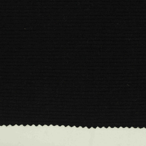 Viscose Stretch Rib Knit Fabric, 220 gsm, 120 cm — Black