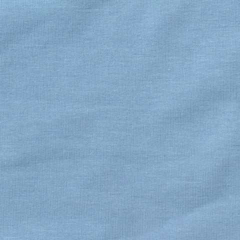 Brushed Polyester Cotton Stretch French Terry Fabric, 215 gsm, 182 cm — Blue