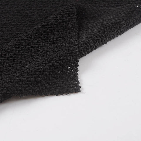 Dark Grey Marl French Terry, Polyester, 350 gsm
