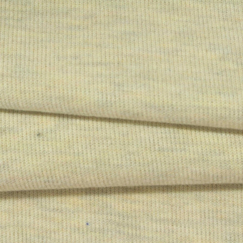 Light Yellow Marl Rib Knit, Poly-Cotton, 240 gsm