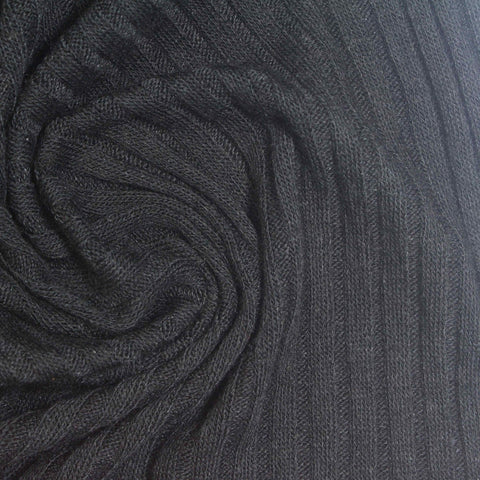 Black Rib Knit, Poly-Viscose