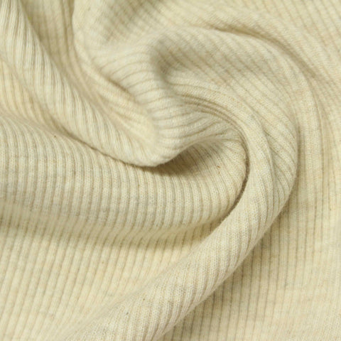 Cotton Polyester Stretch Rib Knit Fabric, 460 gsm, 140 cm — Khaki