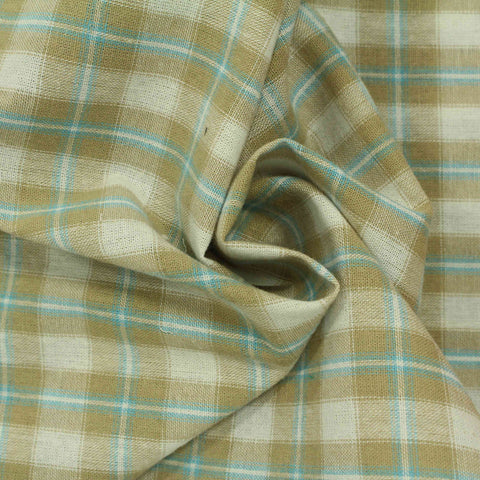 Beige Plaid Woven, Cotton