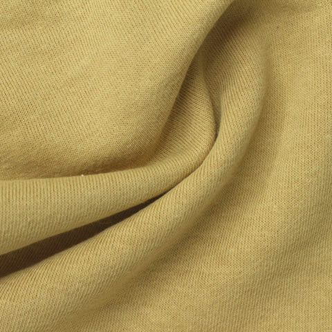 Brushed Cotton Polyester French Terry Fabric, 280 gsm, 176 cm — Khaki