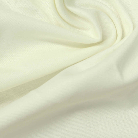 Polyester Stretch Ponte Knit Fabric, 210 gsm, 180 cm — White