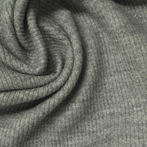 Viscose Polyester Blend Stretch Knit Fabric, 330 gsm, 185 cm — Grey