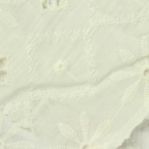 Cream Geometric Voile, Cotton