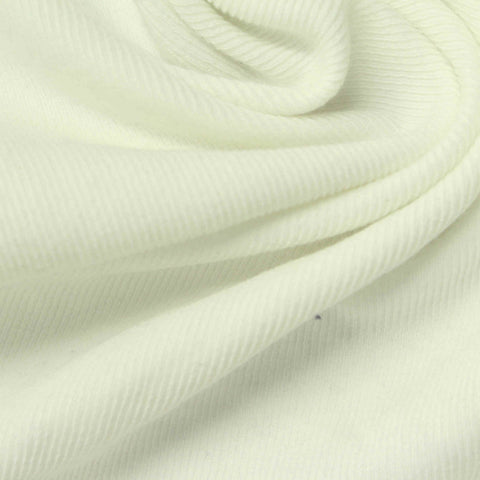 Polyester Stretch Rib Knit Fabric, 360 gsm, 160 cm — White