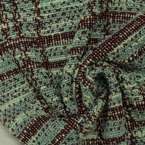 Dark Brown Textured-Plaid Jacquard