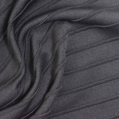 Charcoal Stripes Rib Knit, Polyester